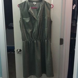 Olive colored herringbone dress